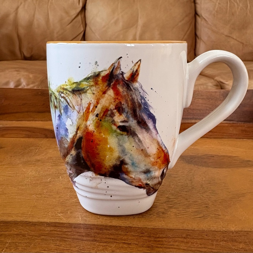 DEAN CROUSER Big Sky Carvers Water Color Horse Painting Mug